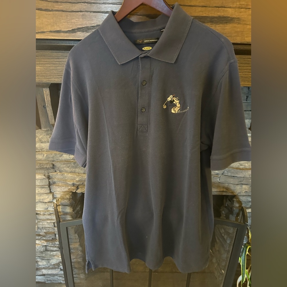 Elegant Navy Polo Shirt with Embroidered Detail